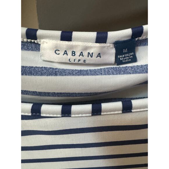 Cabana Life Navy White Stripe Dolman Sleeve Mini Dress Beach Cover up Medium M - Picture 6 of 9